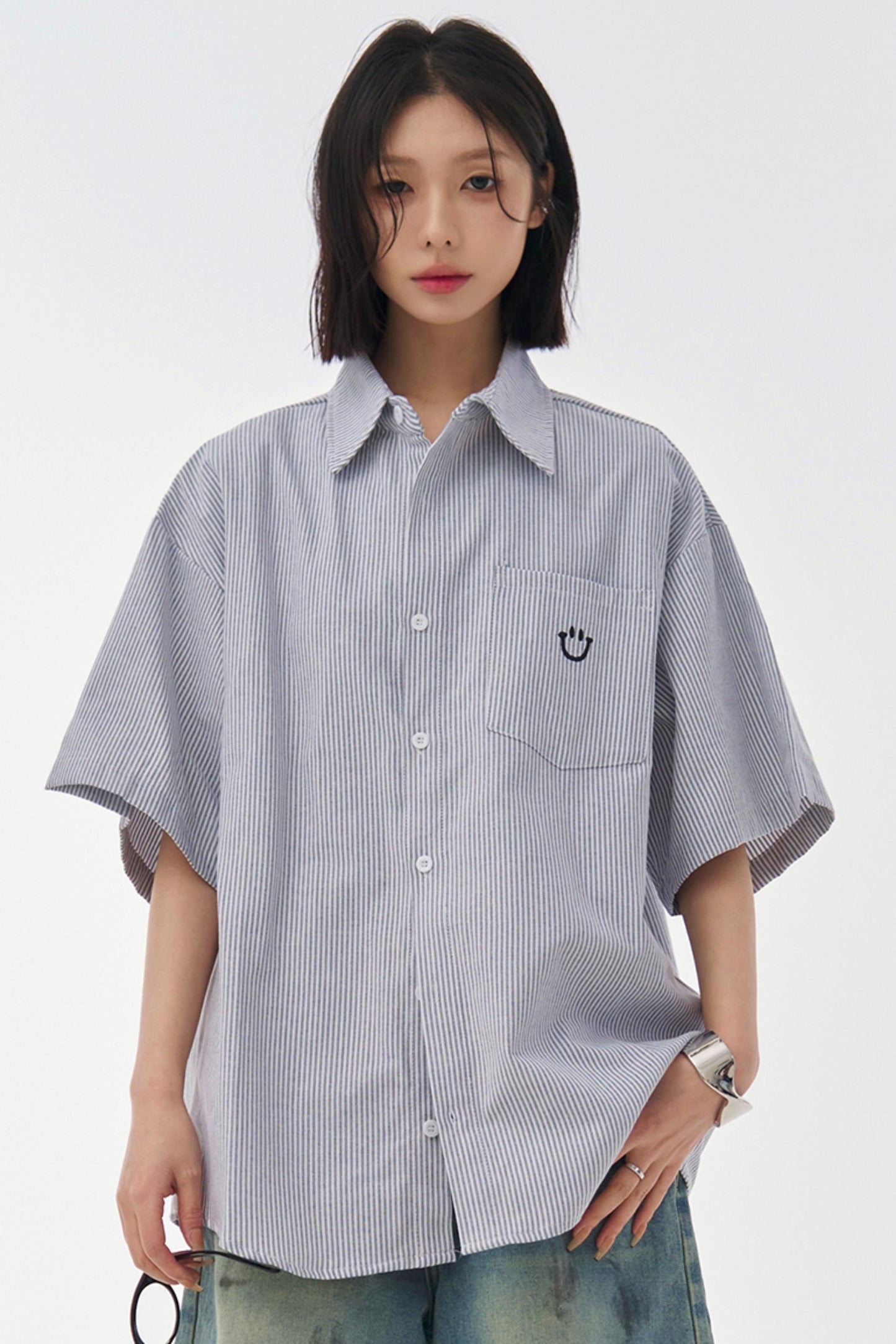 Mode Loose Striped Shirt