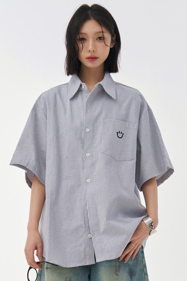 Mode Loose Striped Shirt