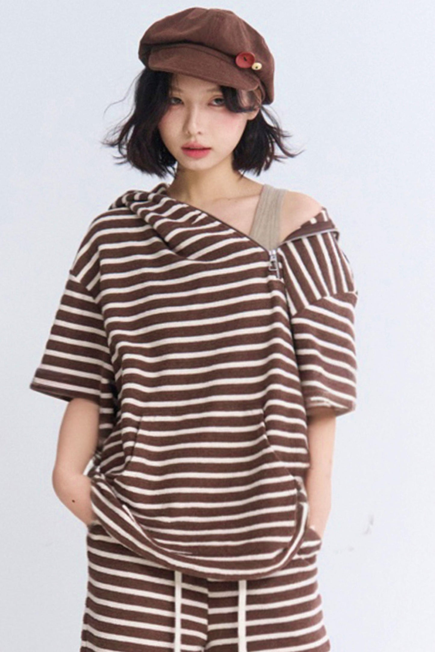 airy loose-fitting hooded tea