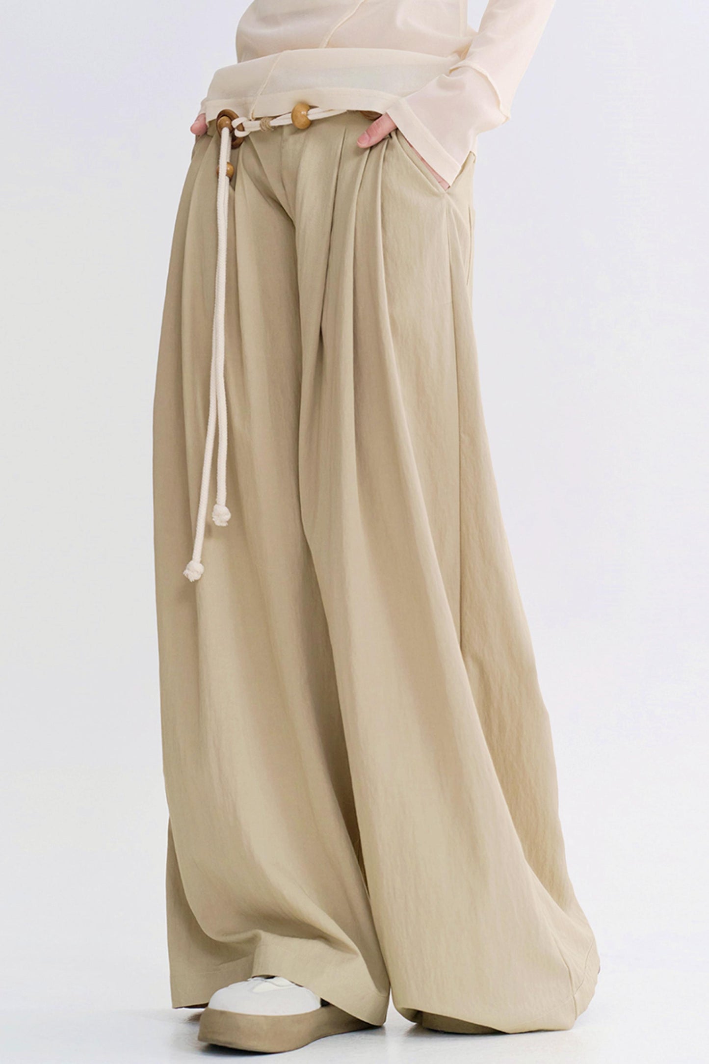 ハイウエストモップスタイルパンツ