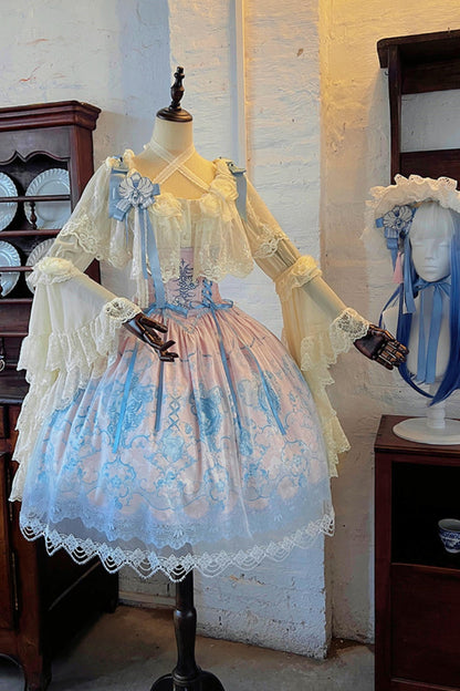 Decadent Gothic Lace Princess-Sleeve Top