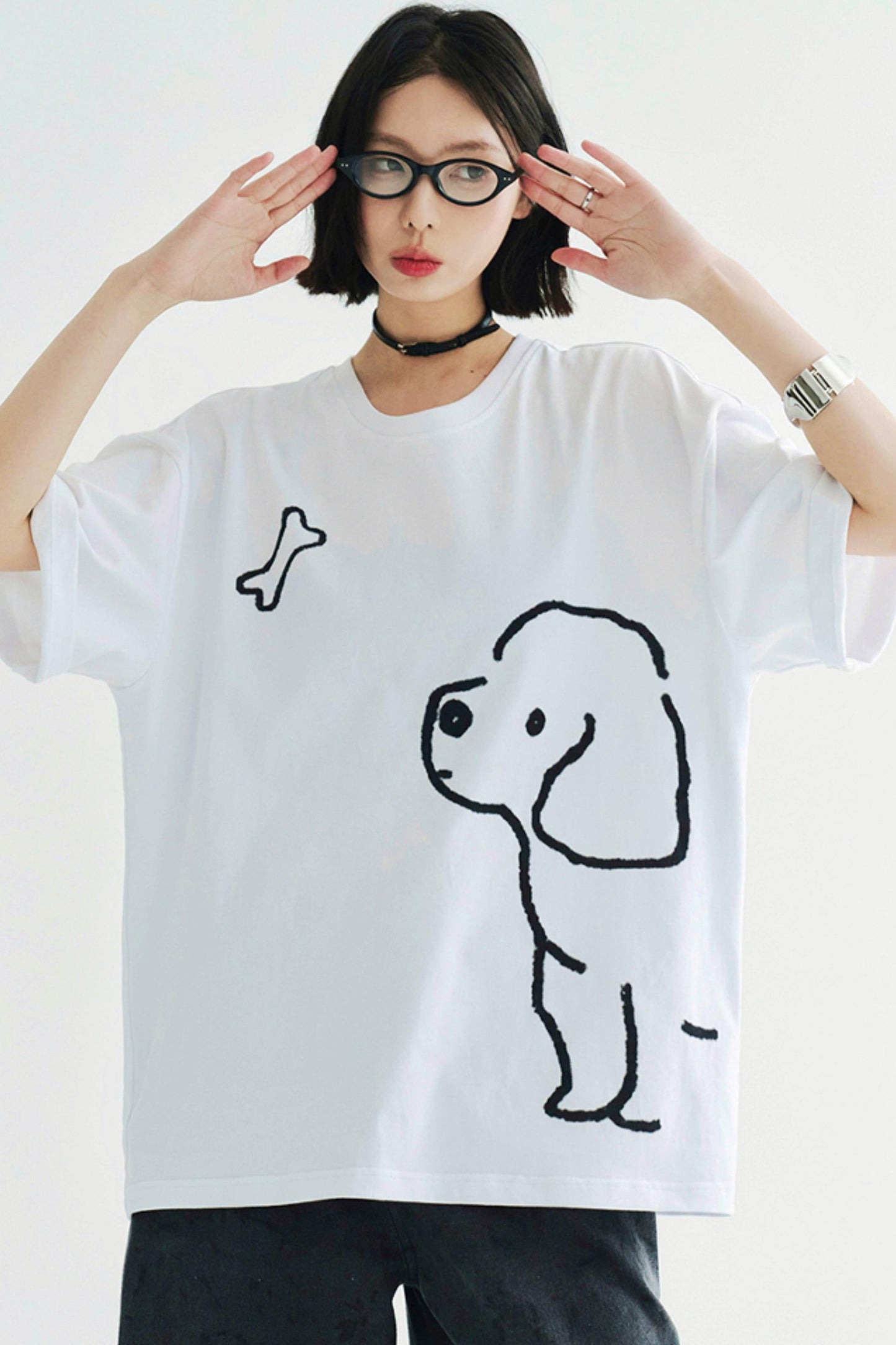 T-shirt à motif chiot