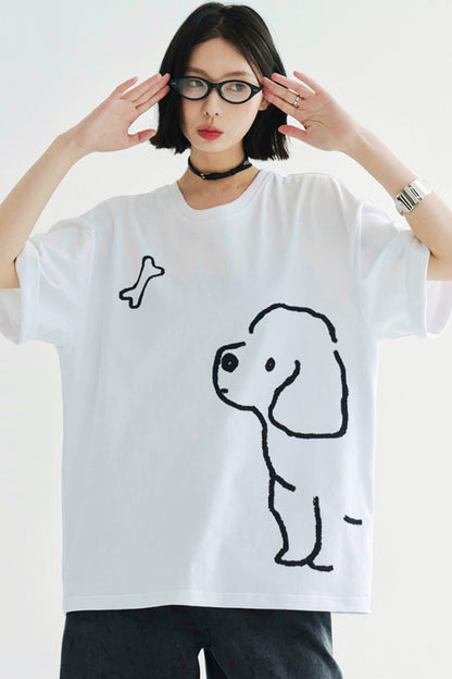 T-shirt à motif chiot