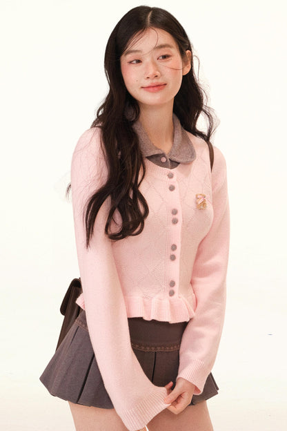 カラーブロックドラティスカーディガン