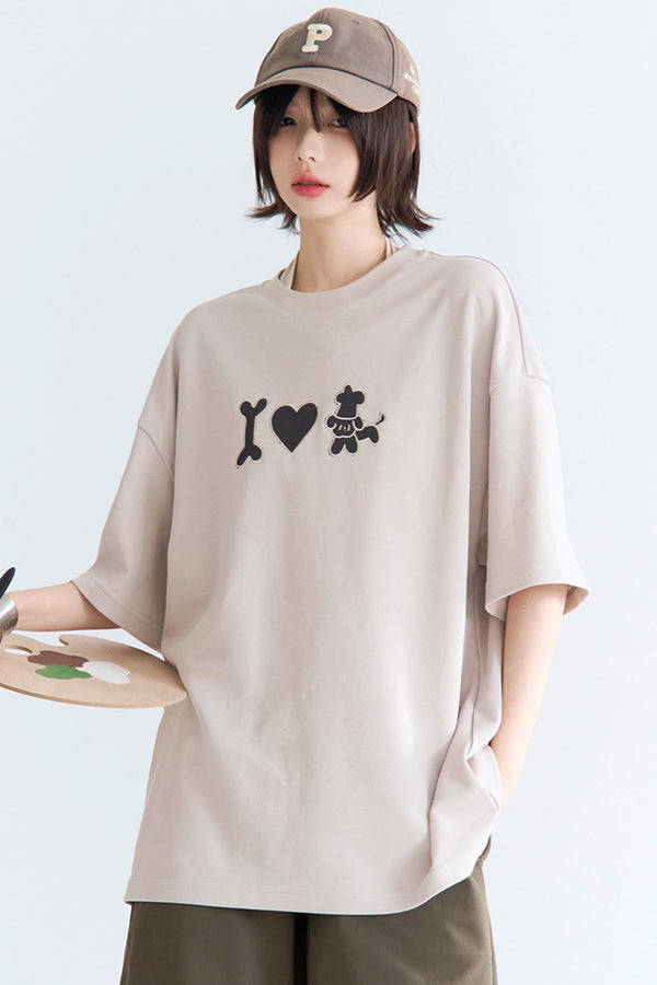 Embroidered Papi Crew Neck T-Shirt