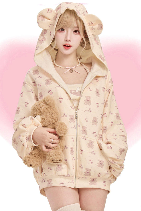 ココナッツプリントハルタートップ+パンツ+ジャケット