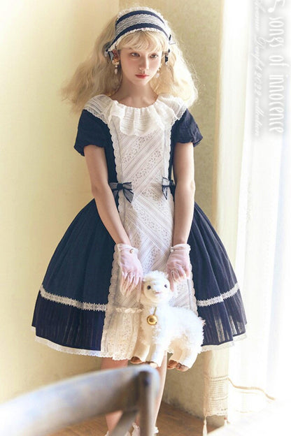 Robe Lolita de Servante avec Dentelle et Rubans