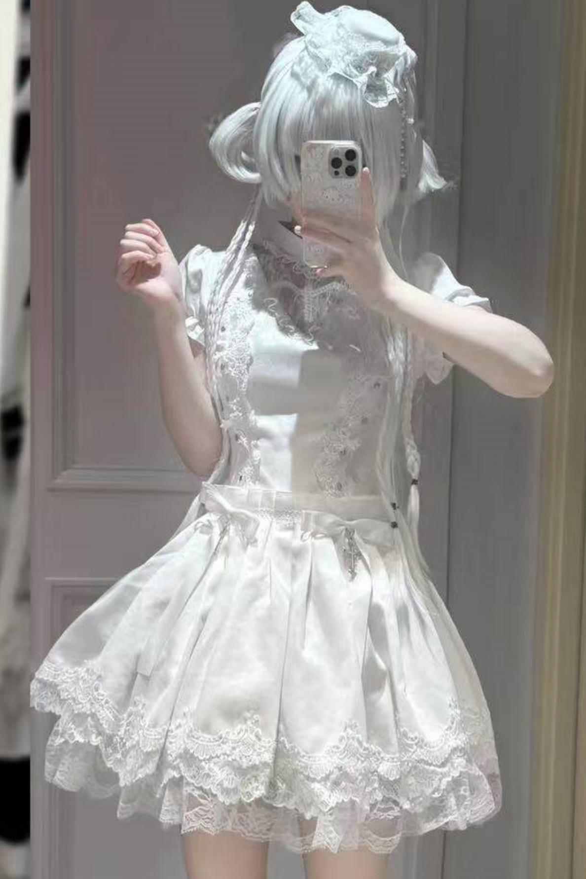 Gothic Doll Dress Adorned with Crosses