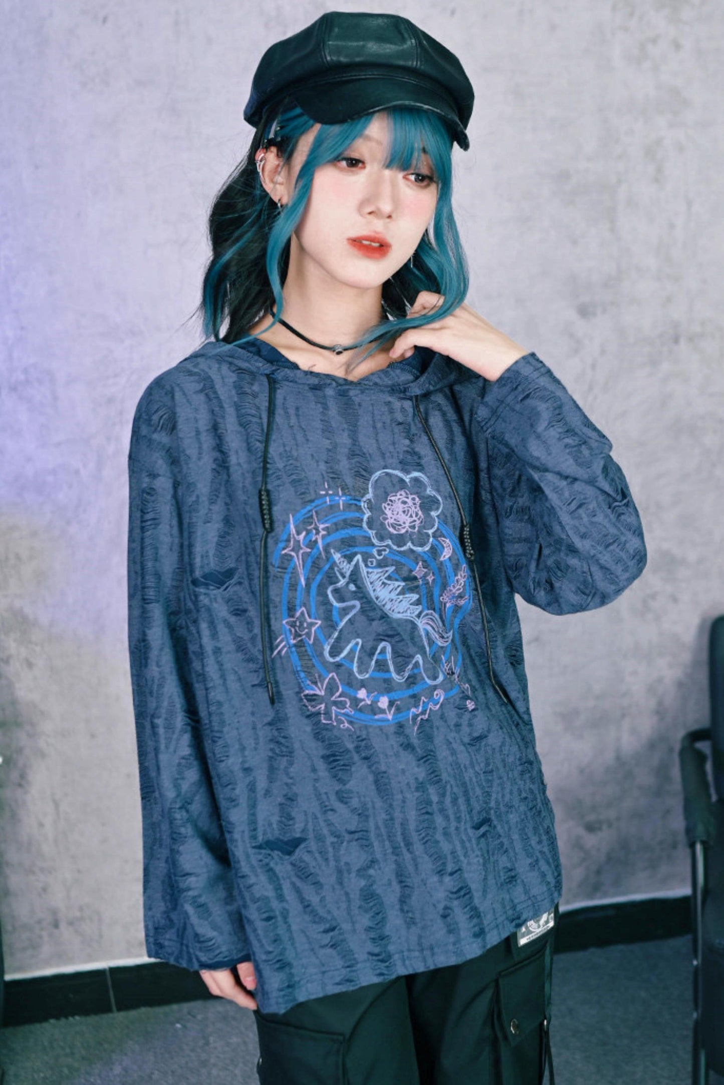 포니 스타 하트 티드 탑