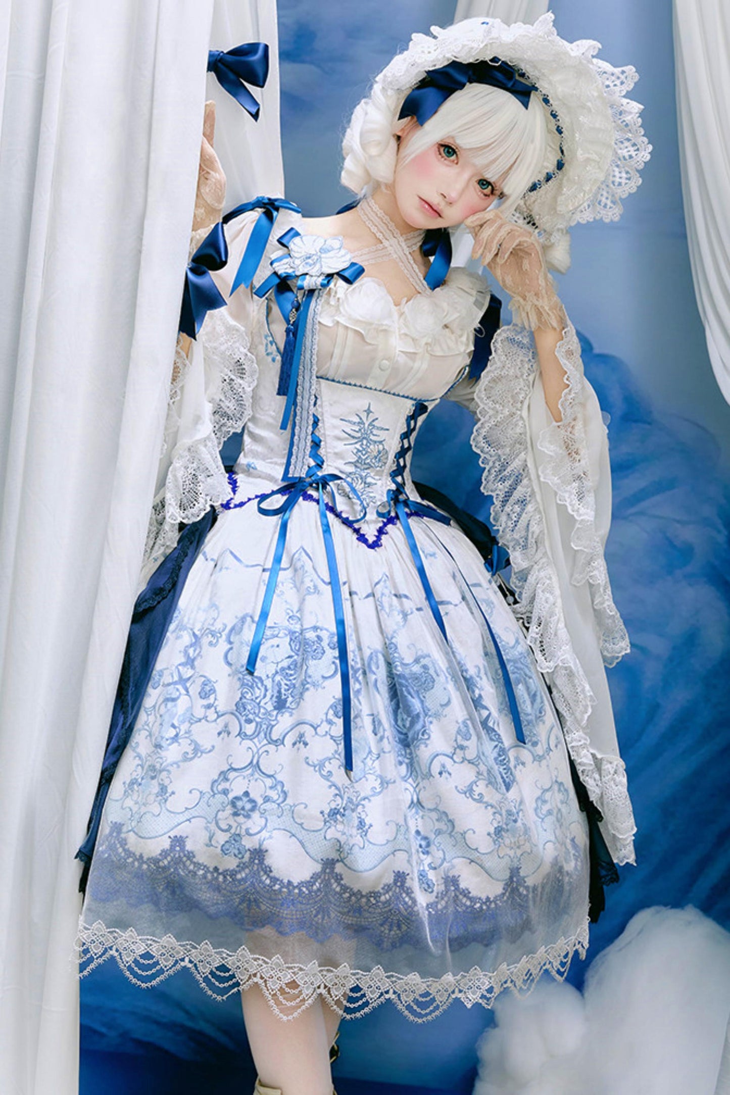 Blue and White Porcelain Lolita Dress