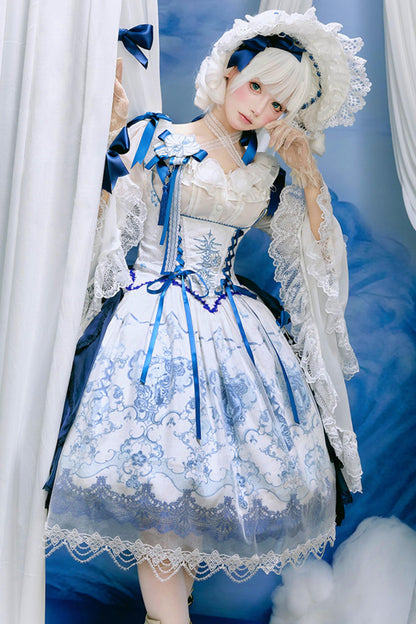 Blue and White Porcelain Lolita Dress