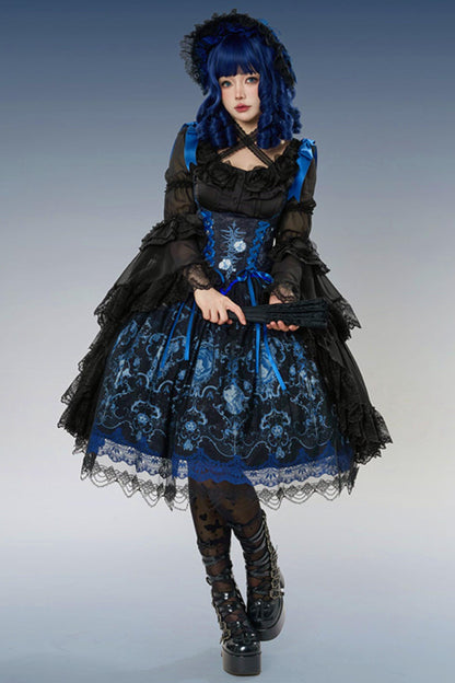 Blue and White Porcelain Lolita Dress