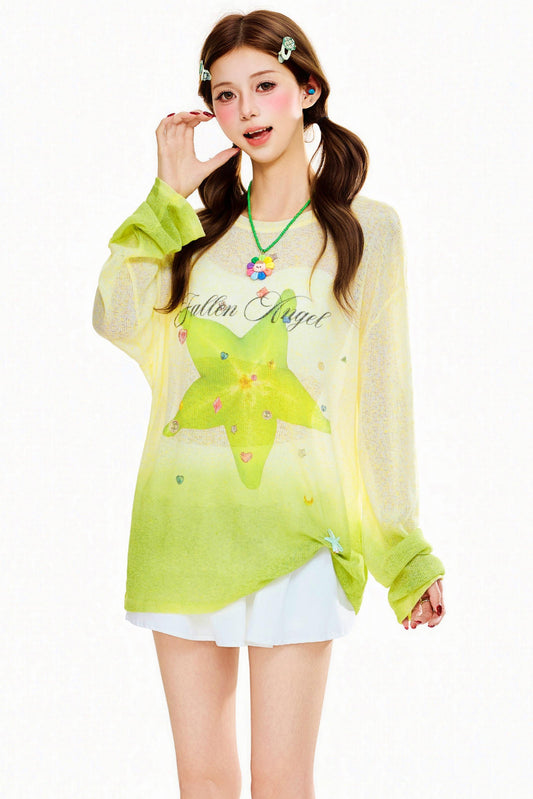 シアービビットグラデーショントップス