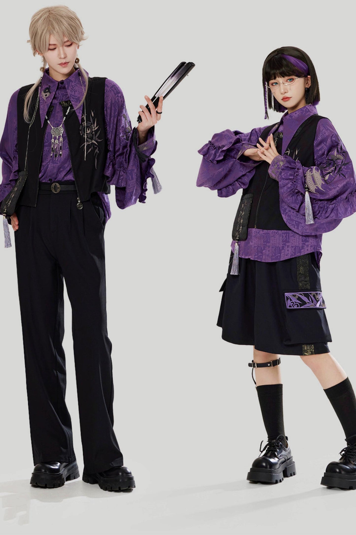 ミステリアスチャイナブラウス+パンツ