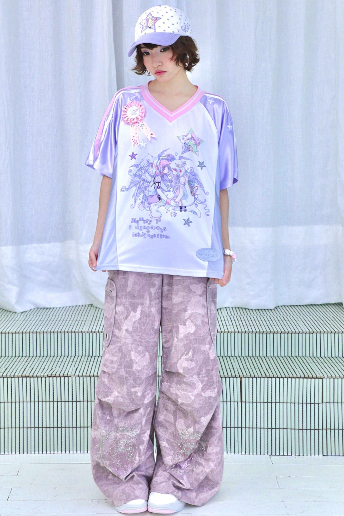 Pantalon large camouflage ange