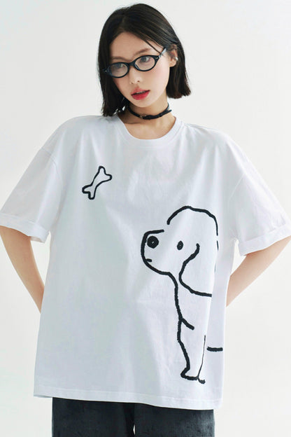 T-shirt à motif chiot