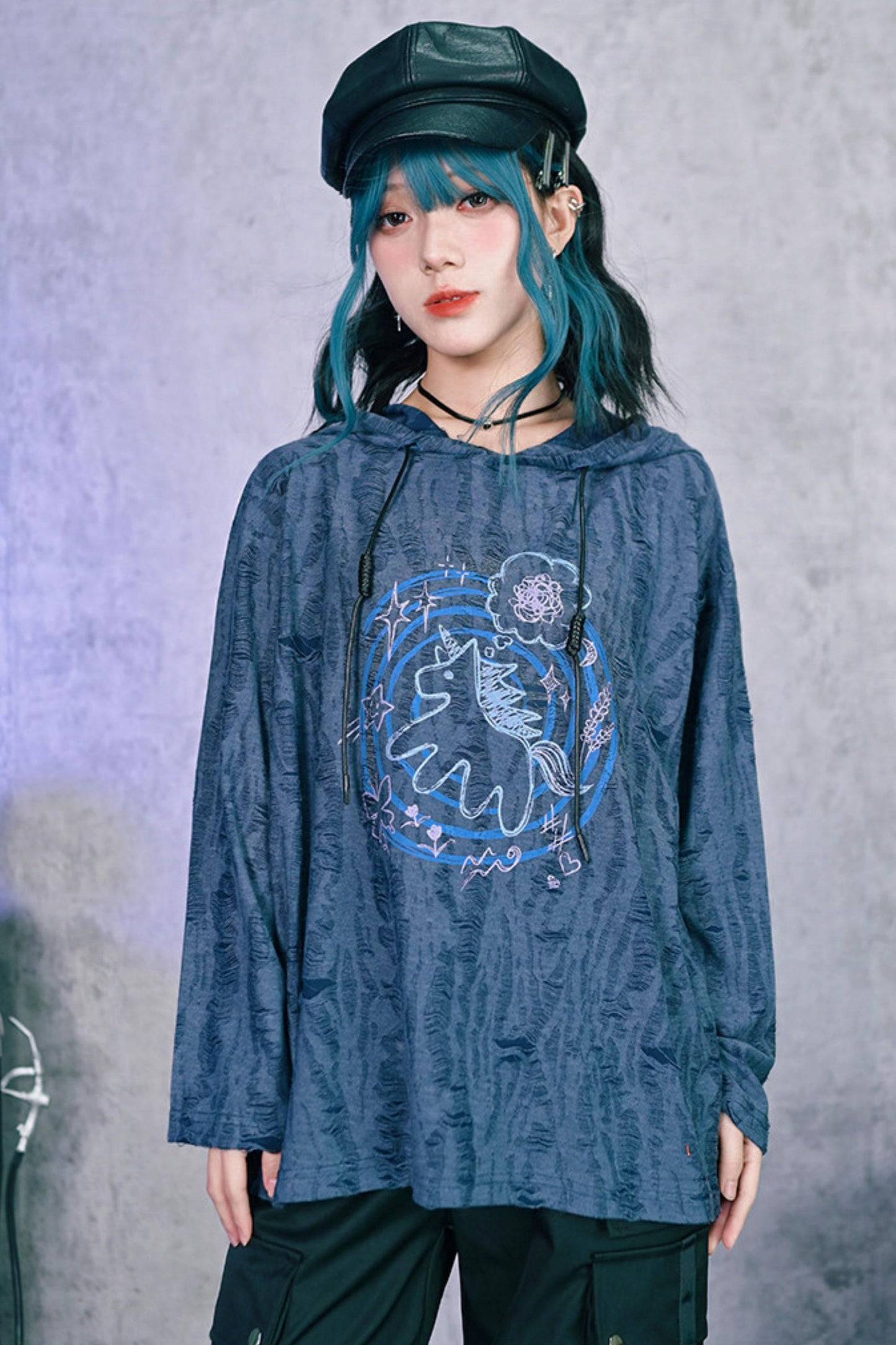 포니 스타 하트 티드 탑
