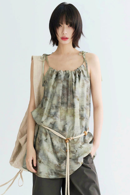 Tie-dye Butterfly Print Camisole