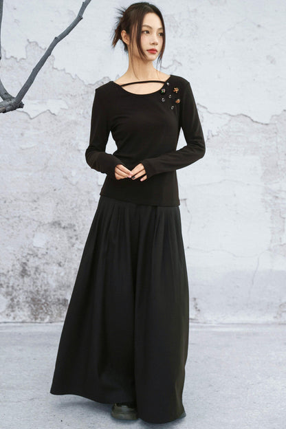 クリスタルボタンベルベットニットトップス