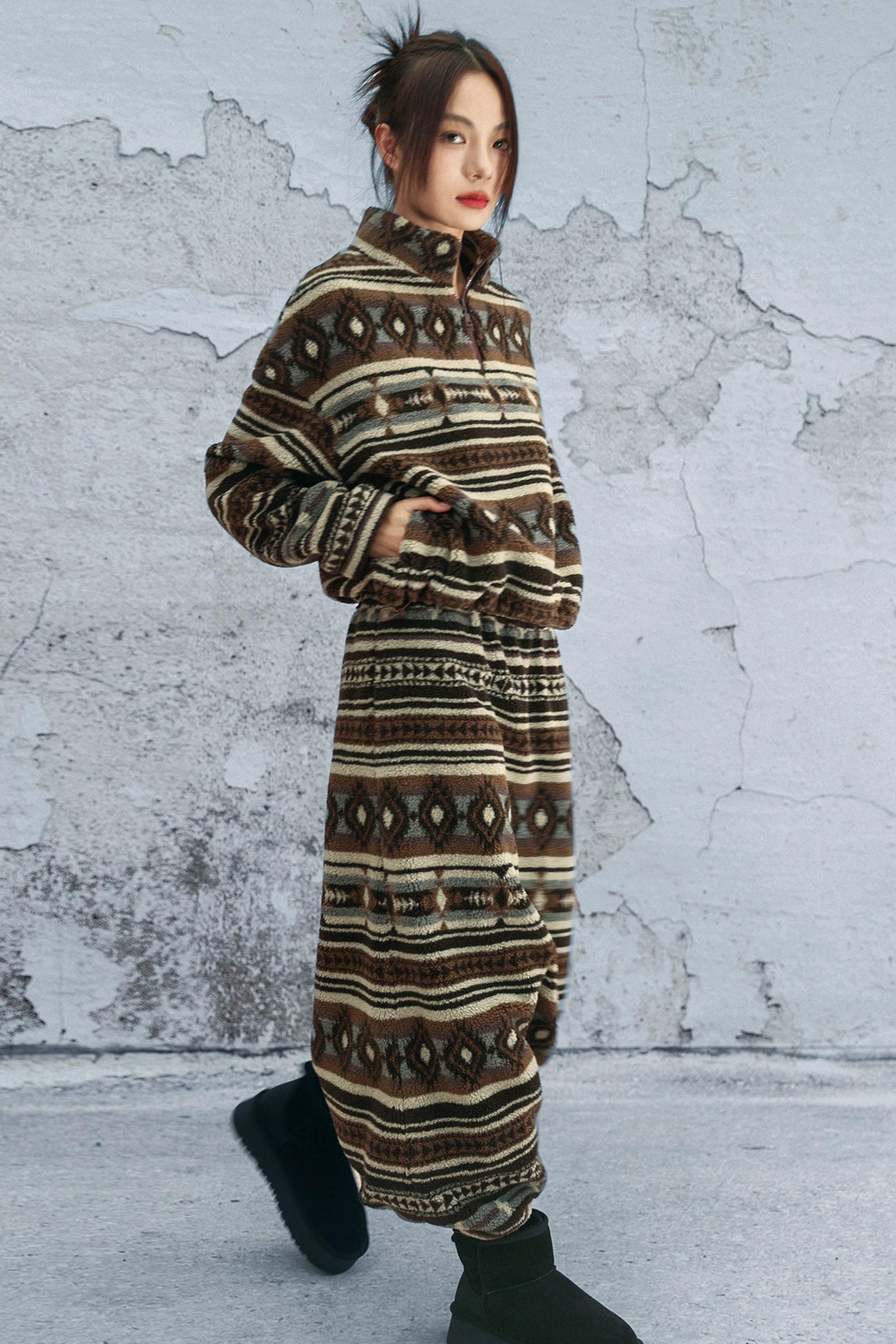 レトロドローストリングファースカート