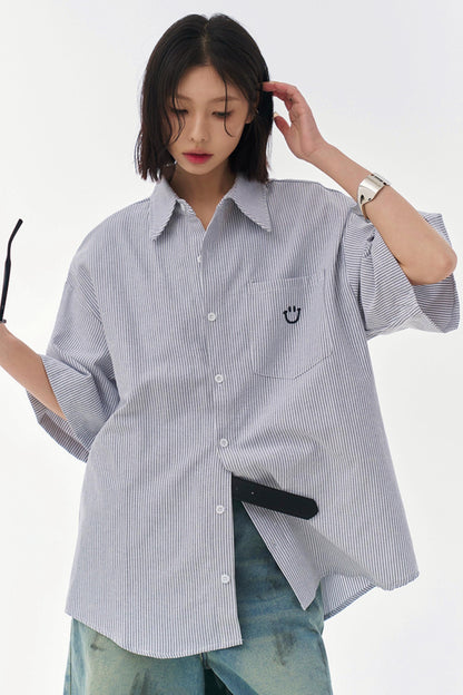 Mode Loose Striped Shirt