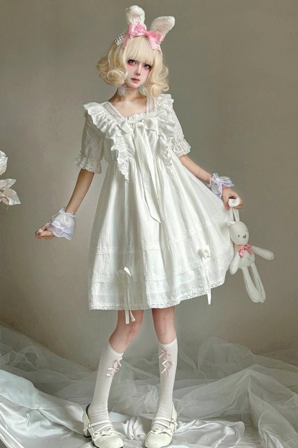 Lace Trim Lolita Long Dress + Short Dress