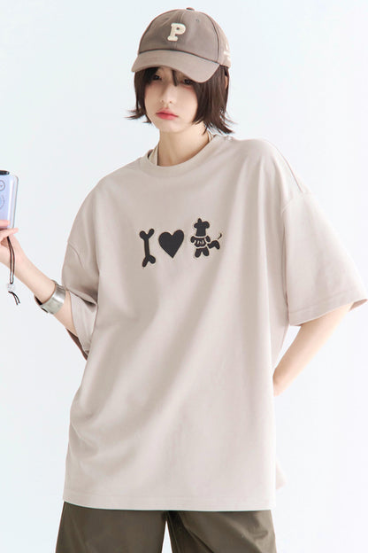 Embroidered Papi Crew Neck T-Shirt