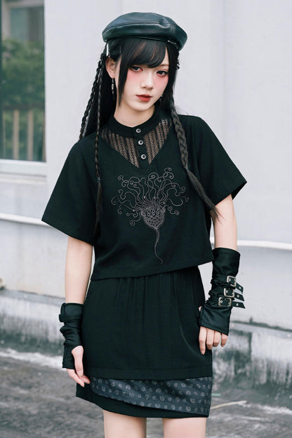 深海刺繍ダークドールセットアップ