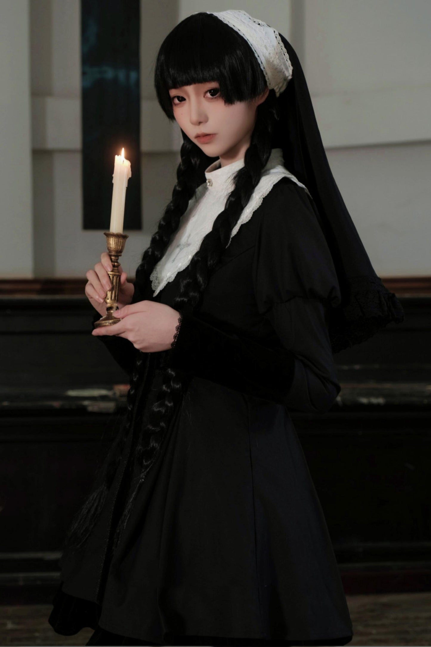[Vorbestellung] Gothic White Night Kleid + Accessoires