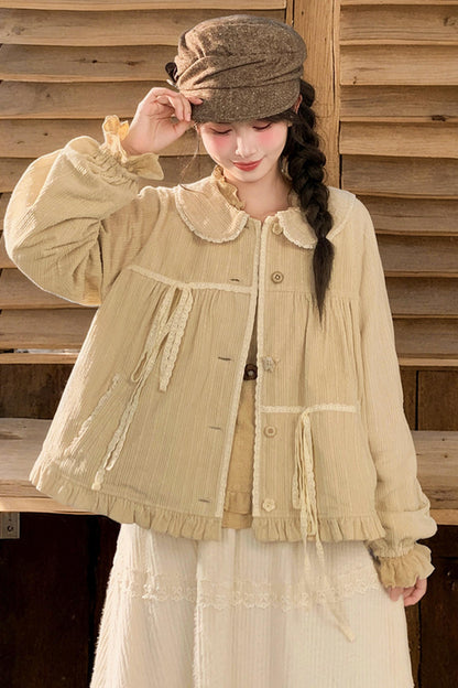 Mori Lace Trim Cotton Jacket + Skirt