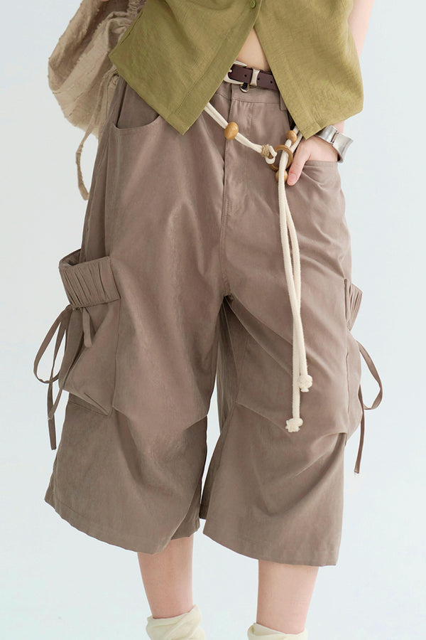 ルーズフィットクロップドカーゴトラウザーズパンツ