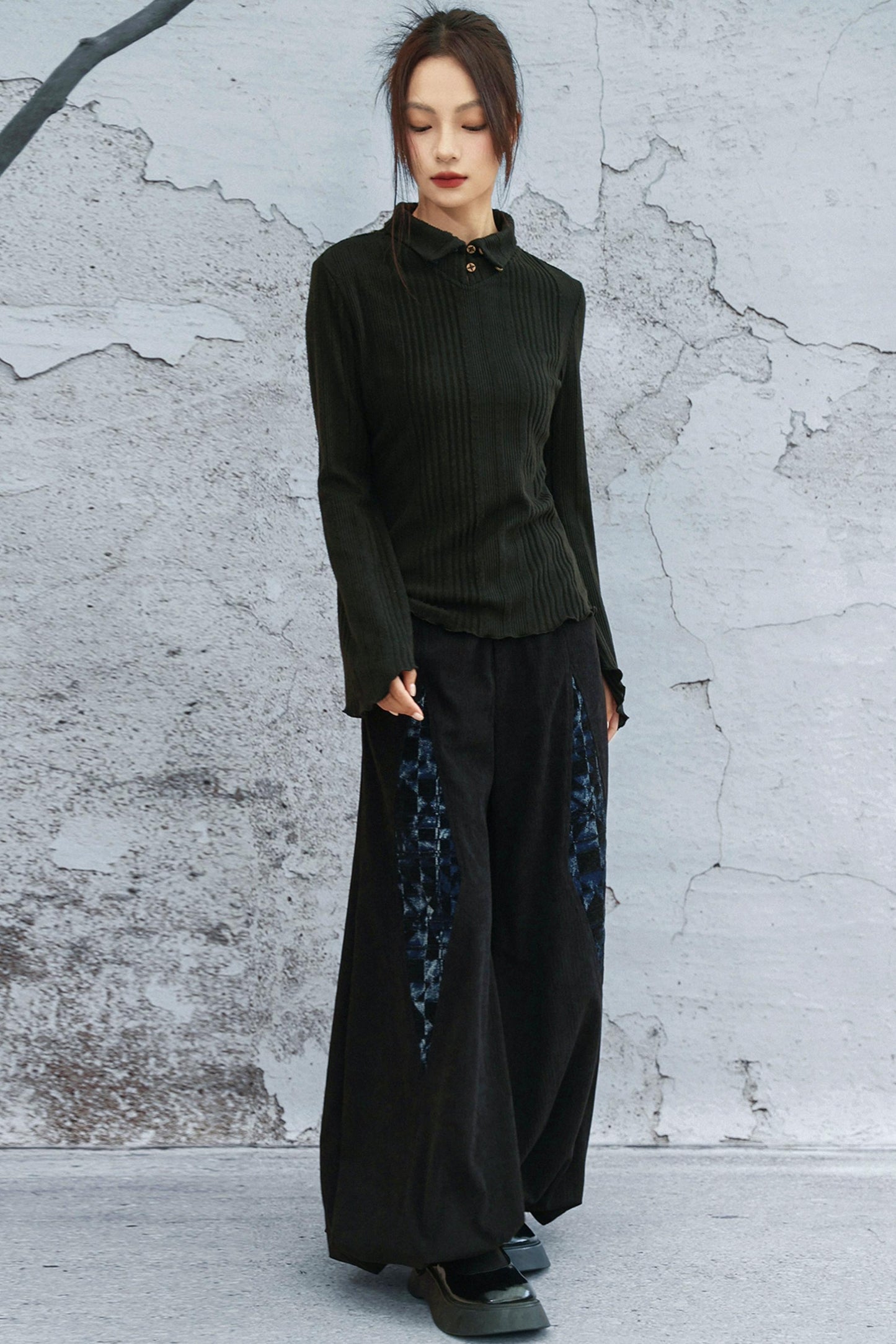 トゥーウェイカラーニットトップ