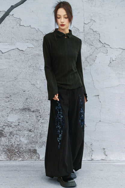 トゥーウェイカラーニットトップ