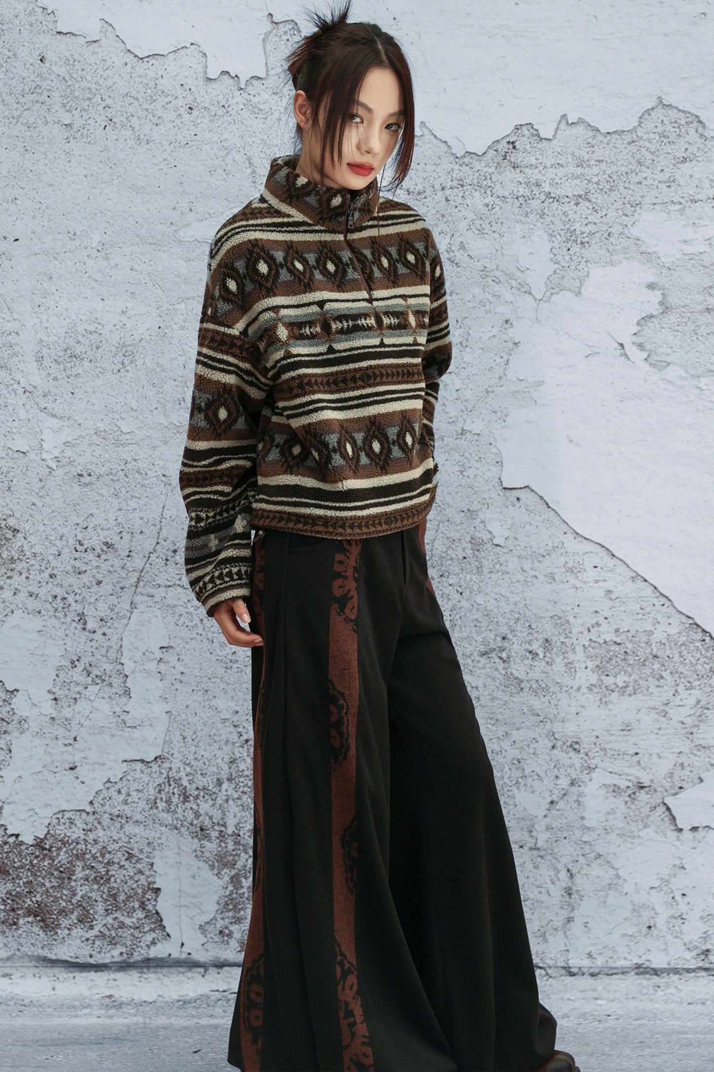 ラムウールジオメトリックジャケット