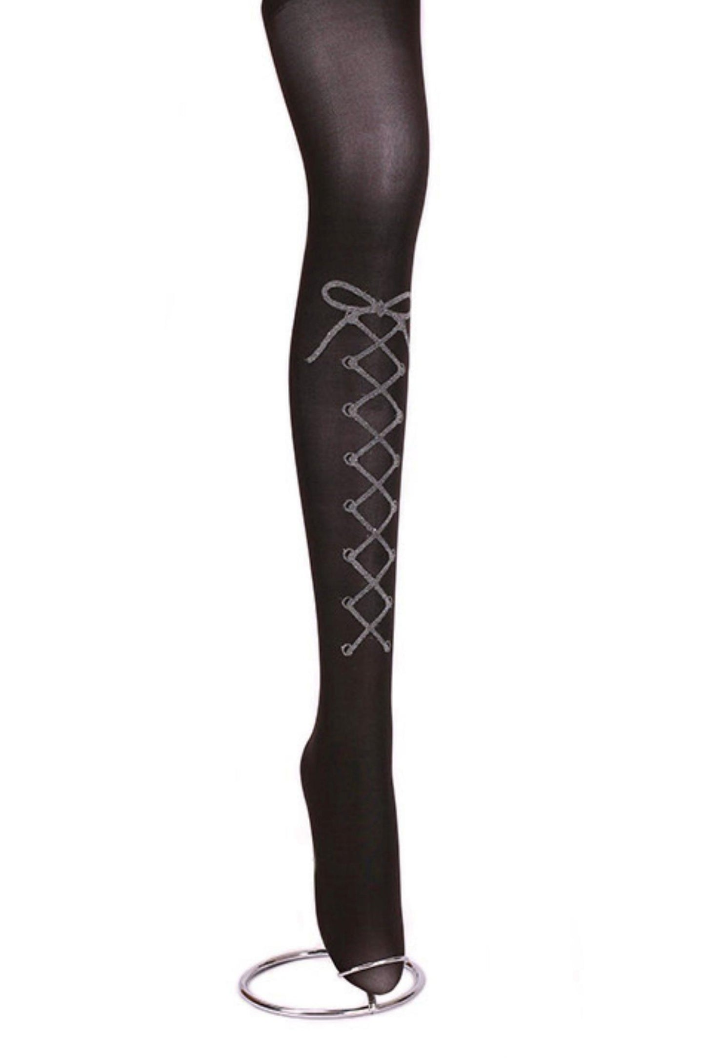 Cross Lace-Up Design Tights