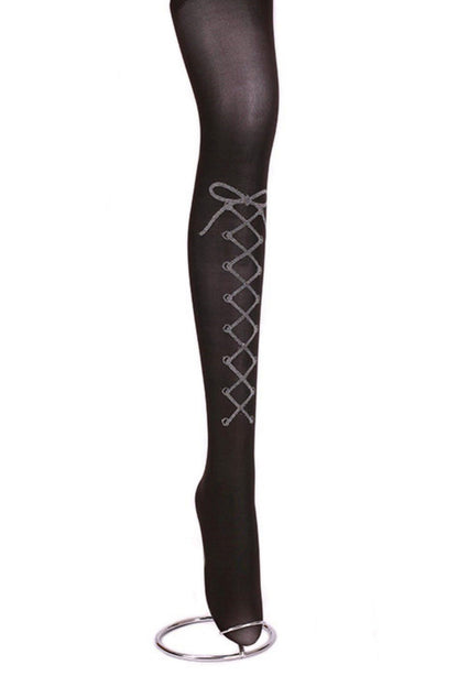 Cross Lace-Up Design Tights