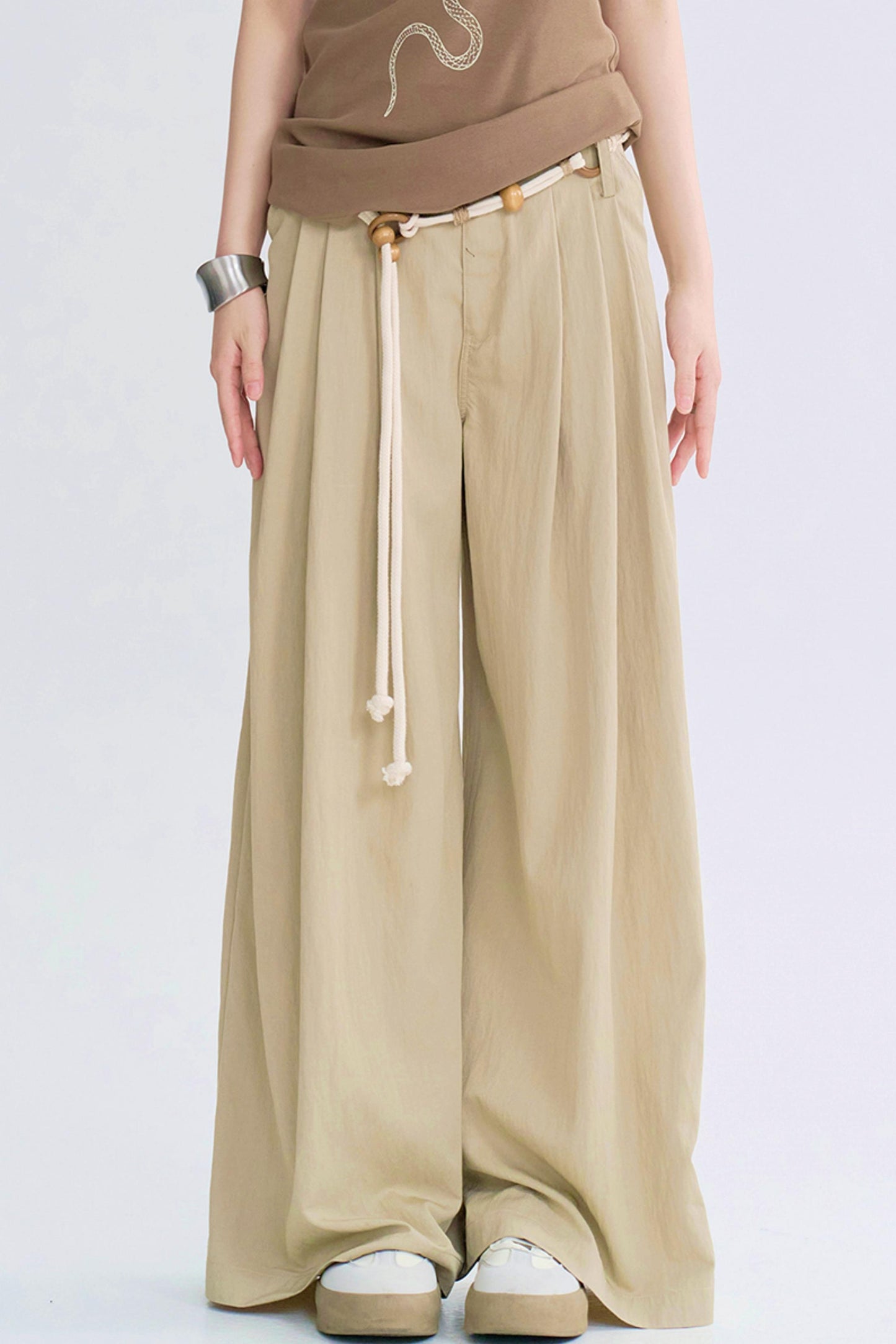ハイウエストモップスタイルパンツ