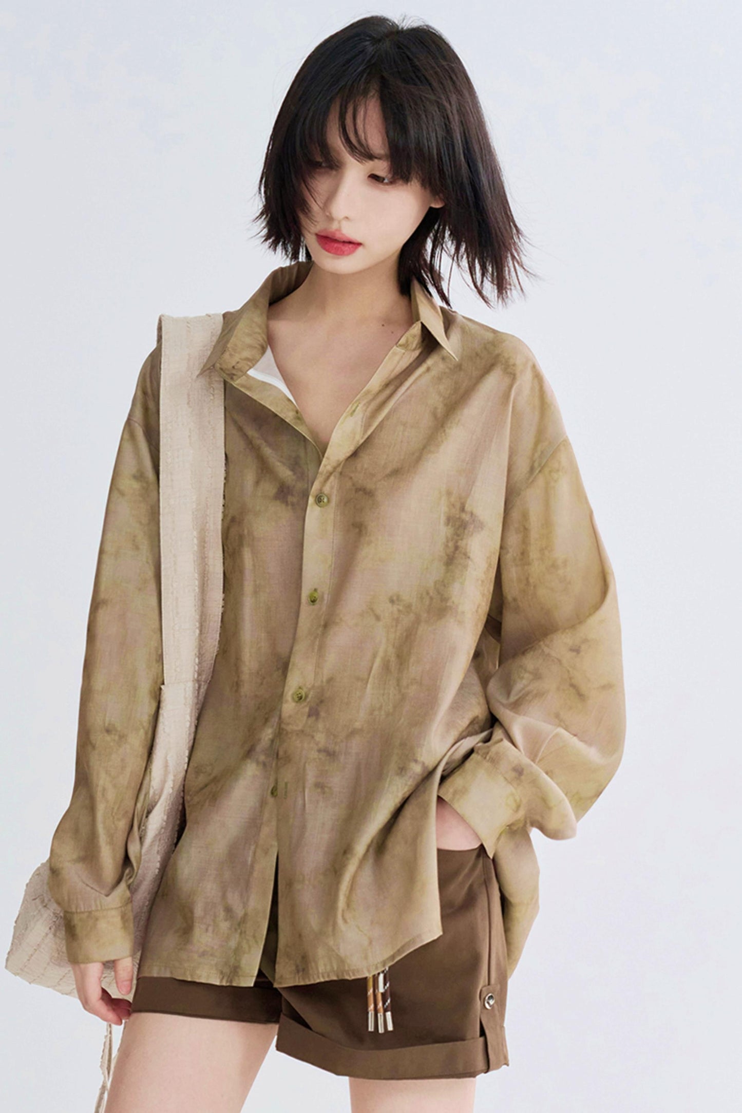 Tie-dye print mode shirt