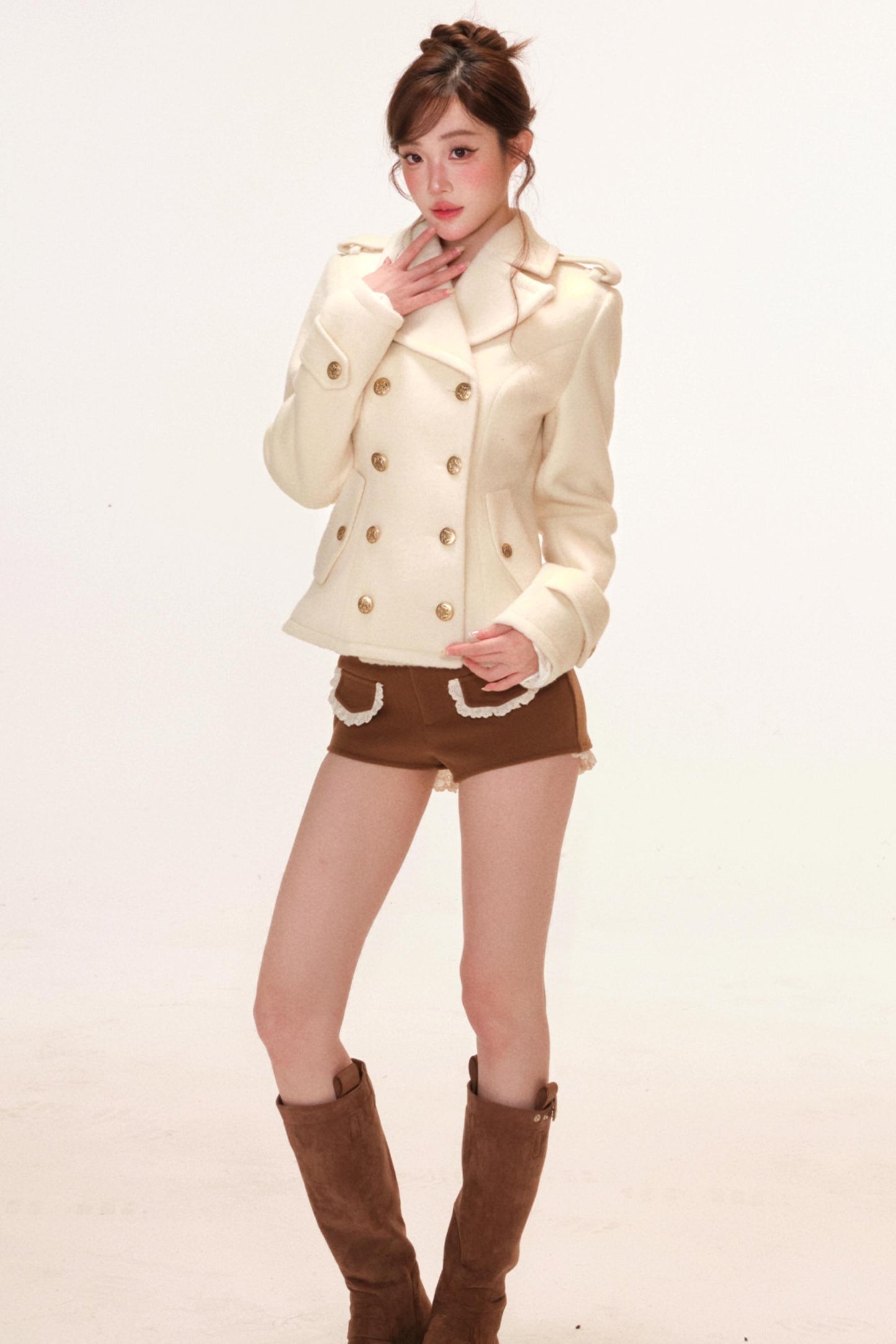 Velvet Chanson Woolen Coat Set