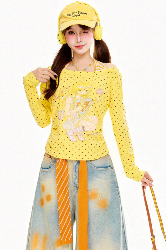 Anime Polka Dot Halter Top