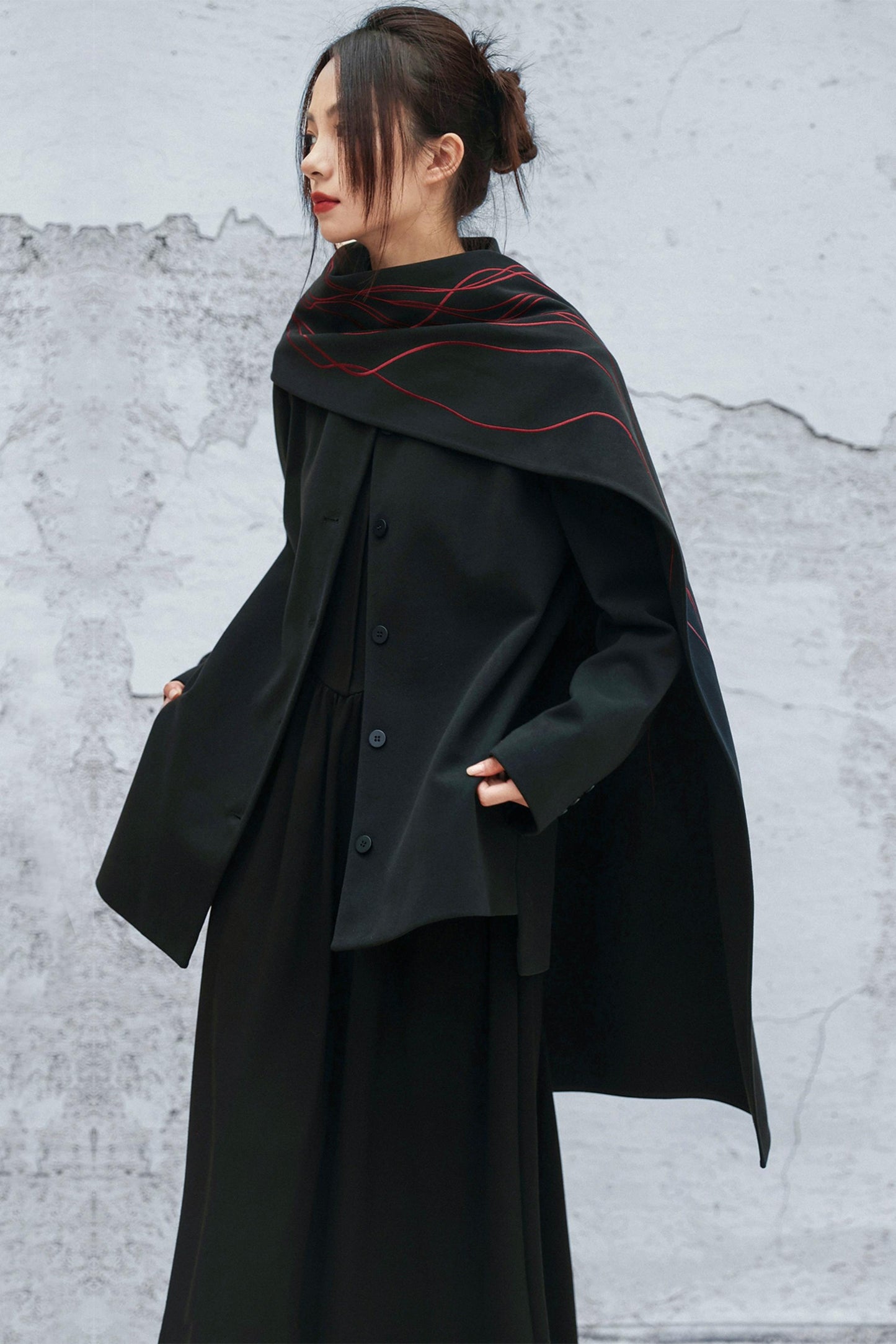 アシメトリカルパッチワークブレザー