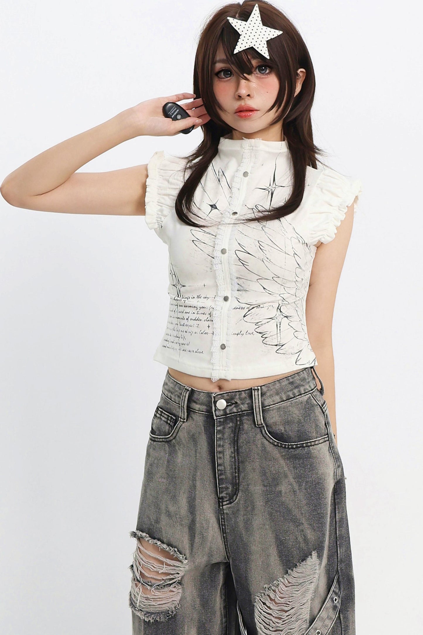 Angel Wing Ruffle Top