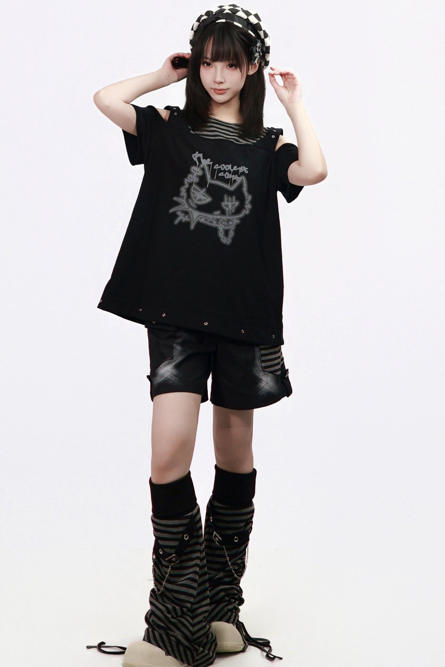 Schwarze-Katze-Rock-Punk-Set