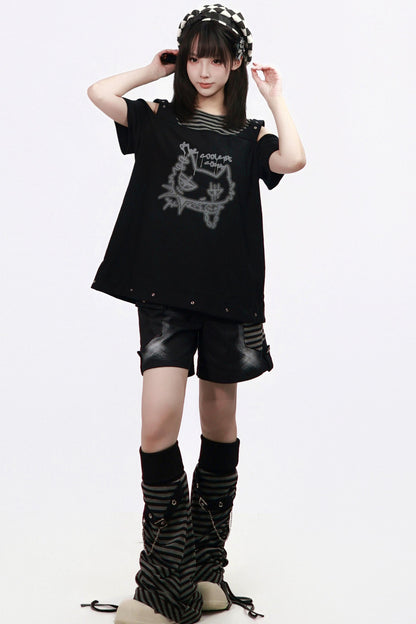 Schwarze-Katze-Rock-Punk-Set