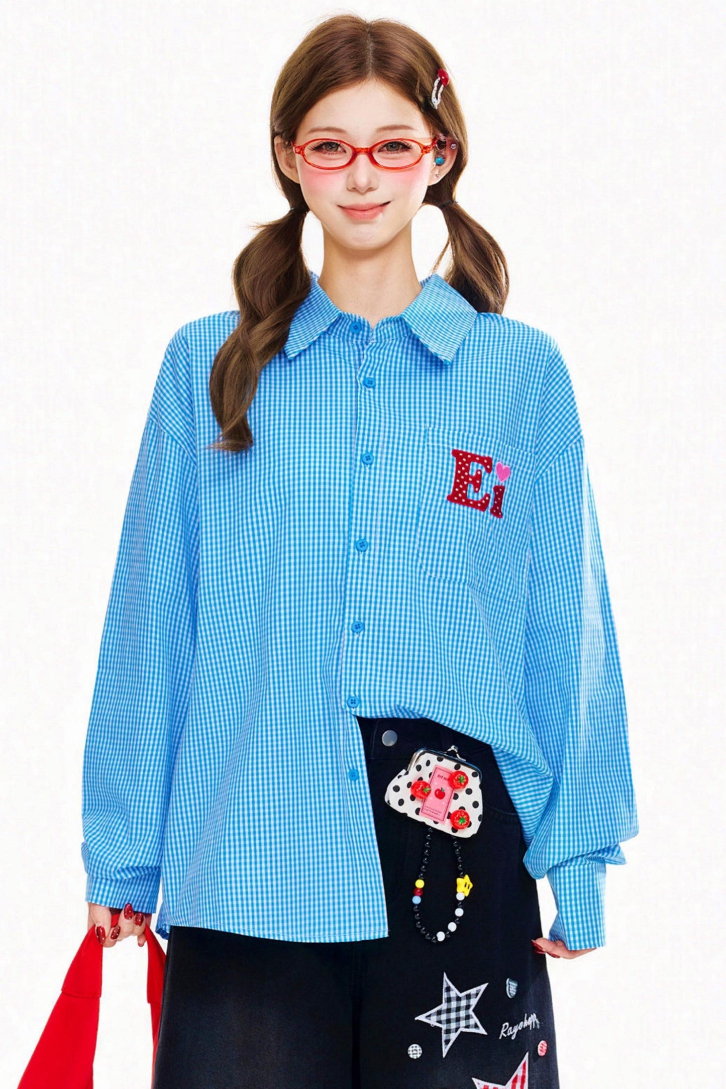 Patchwork Plaid Spring Blouse