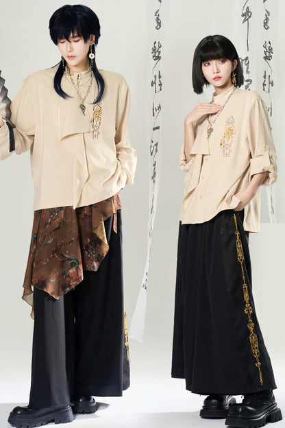 Lagenlook-Set mit weiter Hose im China-Stil