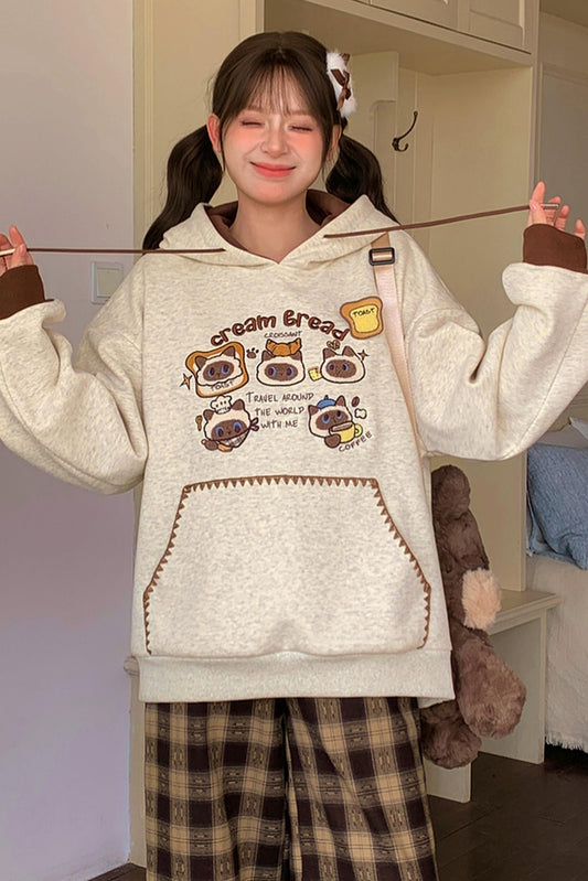 シャムネコフードスウェット