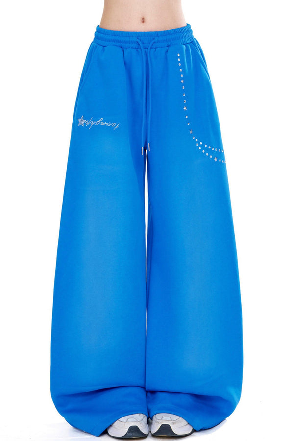 Star Rhinestone Wide Leg Pants