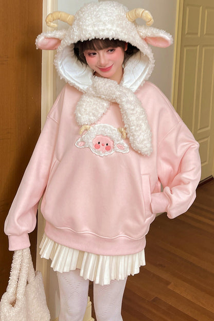 Forest Girl Lamb Fleece Sweatshirt + Hat