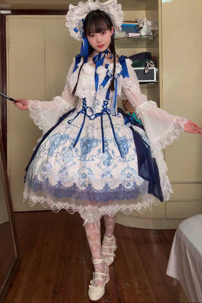 Blue and White Porcelain Lolita Dress